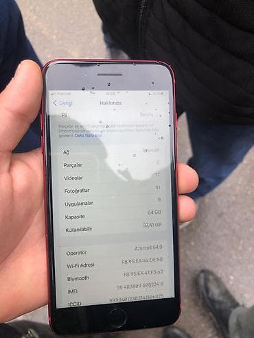 iphone 8 barter: IPhone 8 Plus, 64 GB, Qırmızı, Barmaq izi — 10