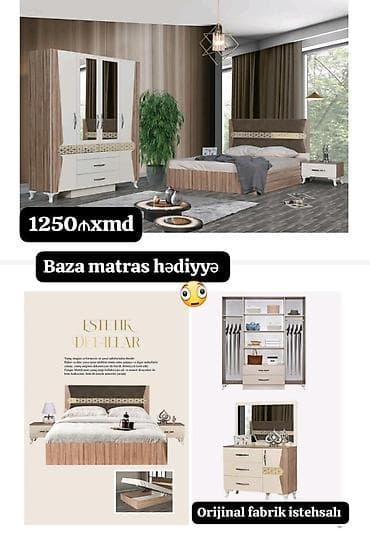 Yataq otağı mebel dəstləri – orijinal fabrik istehsalı Tərkib: - — 2