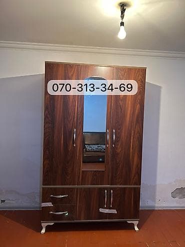 trimo: 3 qapılı paltar dolabı - Ölçü: 120×200 sm - Model: mərkəzdə güzgülü 3 — 4
