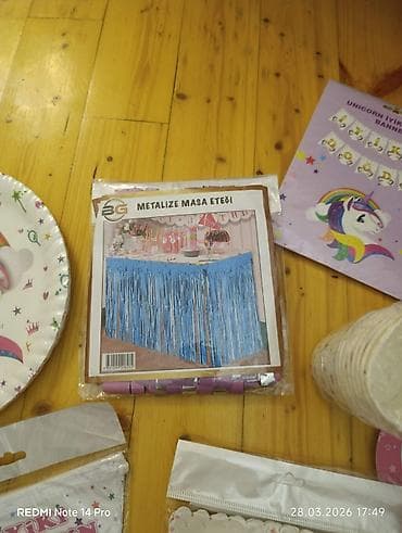 iplər: Unicorn temalı ad günü dekorasiya və süfrə dəsti - “İyi ki doğdun” — 10