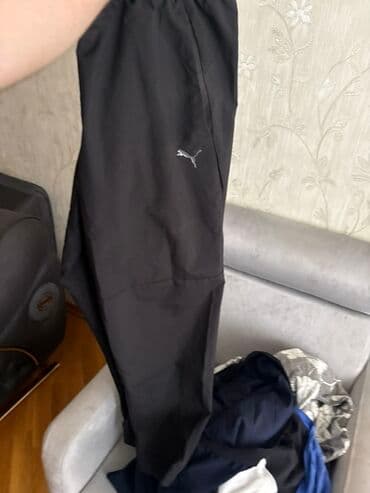 qaqa şalvarları: Puma kişi idman şalvarı – qara rəng. - Model: klassik düz kəsim — 2