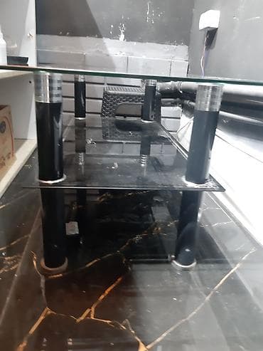 şuşə stol: Düz masa, Açılmayan, Təkərsiz, Şüşə, Zəmanətsiz — 3