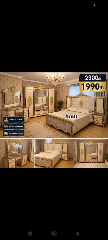 Klassik üslublu yataq otağı dəsti Tərkibi: - 2 nəfərlik çarpayı