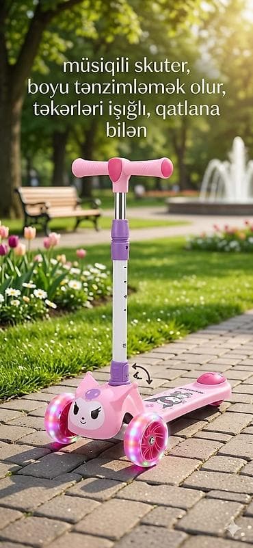 bakavin nədir: Uşaq skuter – Kuromi dizaynlı, musiqili, qatlanan model — 8