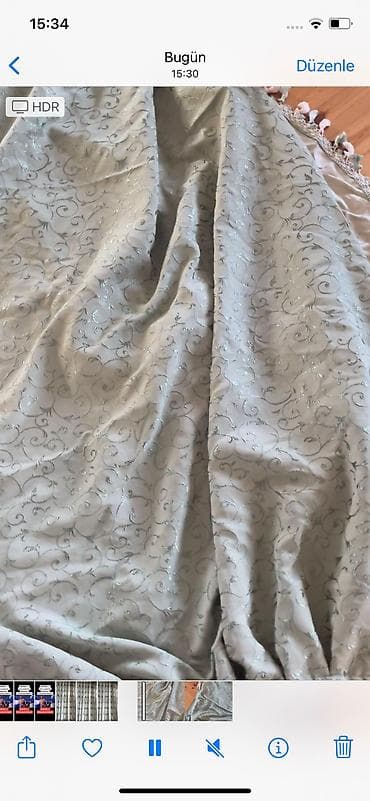 perde islenmis: İşlənmiş, Tül, rəng - Yaşıl, Ödənişli çatdırılma — 2