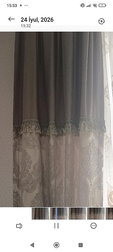 jalus perde: Klassik dizaynlı pərdə dəsti - Tərkib: Qalın dekorativ pərdə + — 3
