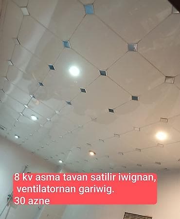 8 kv.m asma tavan - Material: parlaq səthli panel/plastik plitələr