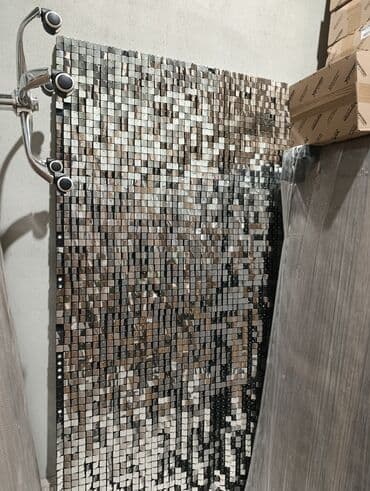 qapi dekoru: Parlaq metalik mozaika panel - Material: parlayan metal/plastik — 1