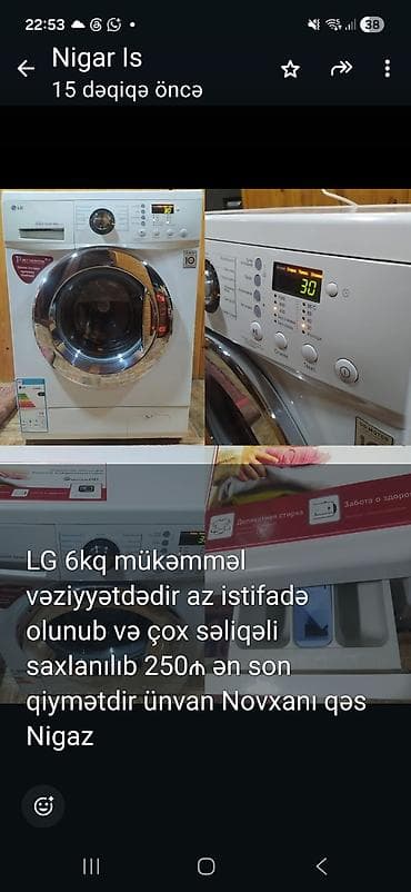 paltaryuyan satiram: LG paltaryuyan maşın – 6 kq - Ön yükləməli, LG Direct Drive mühərriki — 1