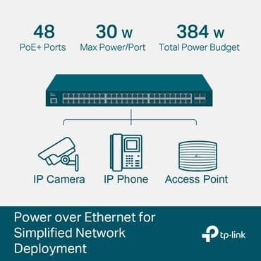Noutbuklar üçün adapterlər: TP -LINK TL-SG3452P JETSTREAM 52 PORT GIGABIT L2+ 48 PORT POE 384W — 5