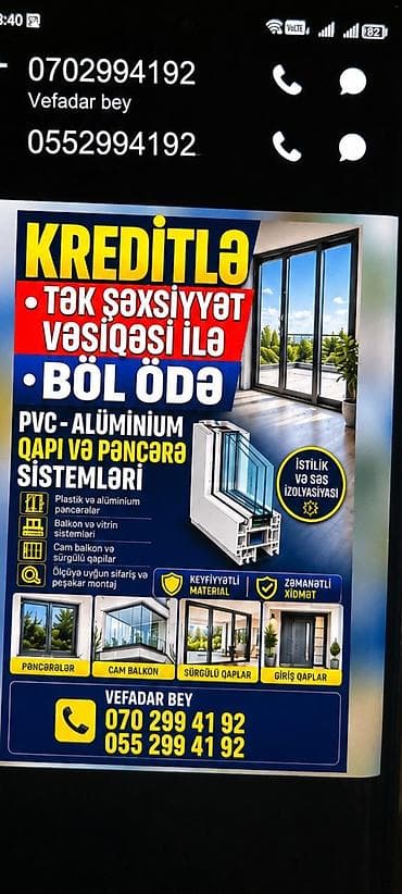 ev temiri dizayn: PVC–alüminium qapı və pəncərə sistemləri Xidmət və məhsullar: - — 1