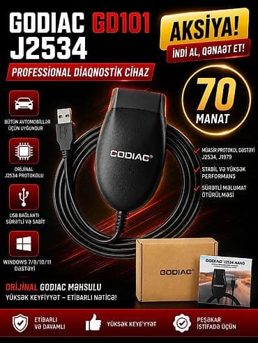 GODIAG GD101 J2534. Сквозной диагностический кабель для