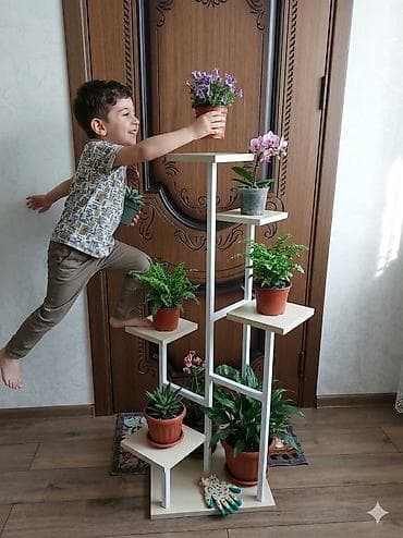 salon oturacaqlari: Çiçək stendi – çoxsəviyyəli, dekorativ və funksional - Model — 1