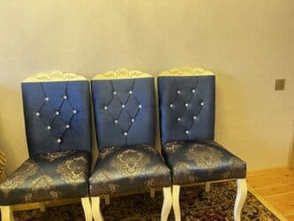 стулья барные: Qonaq otağı üçün, İşlənmiş, rəng - Göy Stul — 1