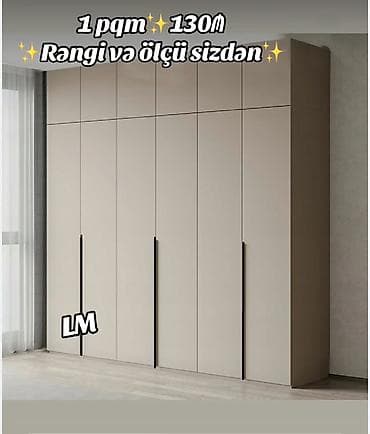Düz dolab, Yataq otağı üçün, Qarderob, Açılan, Korpuslu, 6 qapı