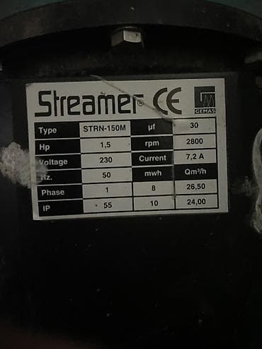 Gemas Streamer hovuz nasosu Texniki göstəricilər (etiketdən): - — 4