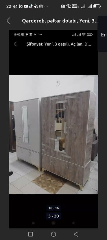 Dolablar: Yeni, 3 qapılı Düz dolab, Dolab-asılqan, Azərbaycan — 4