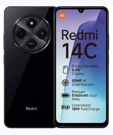 xiaomi redmi note 7 qiymeti bakida: Redmi 14C, 256 GB, Sensor, İki sim kartlı, Zəmanət — 1