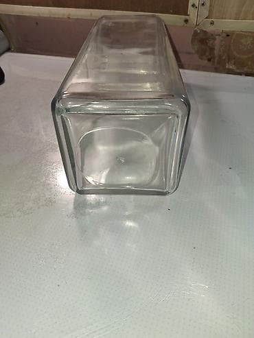 Qab-qacaq və mətbəx ləvazimatları: Şüşə kvadrat saxlama qabı - Material: qalın, şəffaf şüşə - Forma — 1