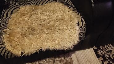 parça dolap modelleri: Təbii yun kürk oturacaq üstlüyü / kiçik xalça - Material: qalın, uzun — 1