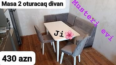 balkon stul: Mətbəx üçün künc dəsti: - 1 ədəd masa - 2 ədəd oturacaq - Künc divan — 1