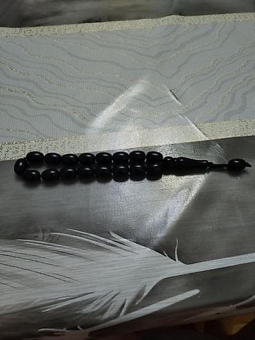 qedimi tesbeh: Qara misbaha – klassik dizayn - Material: qara rəngli, parlaq səthli — 4