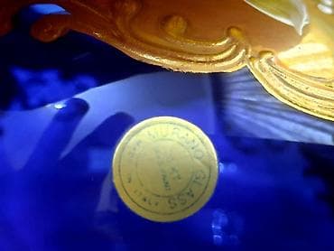 icki: Əsl Murano mavi və qızılı rəngdə şüşə dəsti. Italiya istehsalı — 4