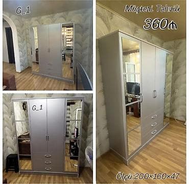 dola: Geniş güzgülü dolab - Model: G_1 - Qiymət: 360 ₼ (şəkildə göstərilib) — 1