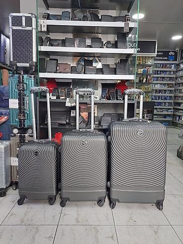 женские чемоданы из поликарбоната: Sərnişin çamadan dəsti – 3 ölçü - Material: sərt korpus (yüngül və — 1