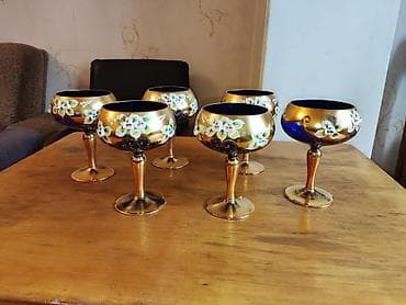 yeni qablar: Qədəhlər, rəng - Qızılı, Şüşə, 6 ədədli dəst — 2