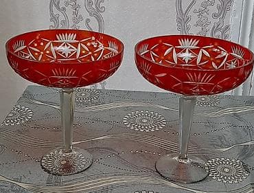 mate: Qırmızı kəsme naxışlı şirniyyat/qəlyanaltı qabları – 2 ədəd dəst - — 1