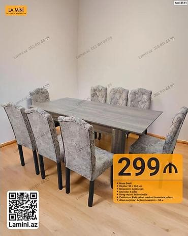 kohnə stul: Masa dəsti – kod: 3511 - Ölçülər: 90 × 160 sm - Mexanizm: açılmayan — 1