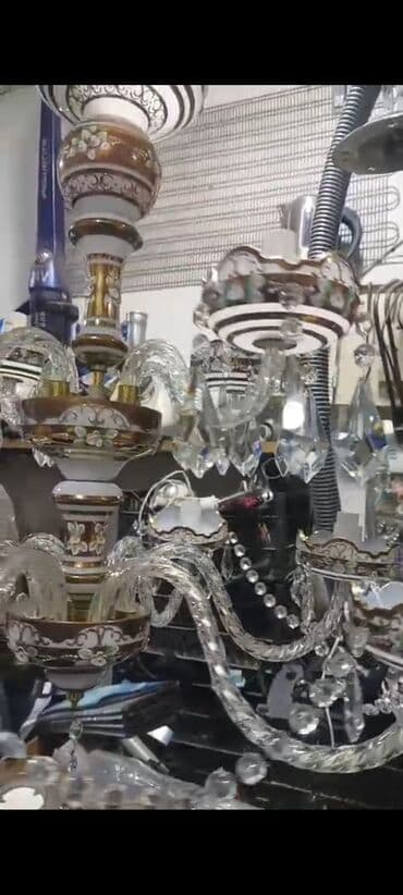 spiral lampa: Çılçıraq, 10 və daha çox lampa, Xrustal — 3