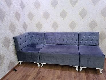 Boz rəngli künc divan - Modul quruluş: 3 ayrı hissədən ibarət, sağ və — 2