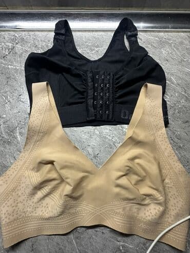 силиконовый бюстгальтер пуш ап: Bralet dəsti – 2 ədəd - Modellər: - Qara idman tipli bralet, ön — 1
