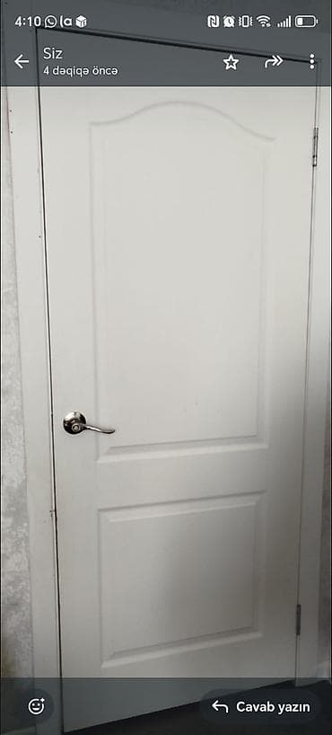 ag otaq qapilari: Ağ rəngdə daxili otaq qapısı - Material: taxta əsaslı (MDF/aglomerat — 1