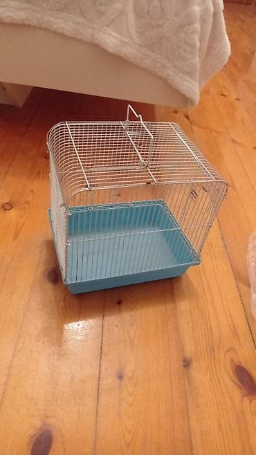 dana heyvan: Kiçik quş qəfəsi - Material: ağ rəngli metal barmaqlıqlar, mavi — 2