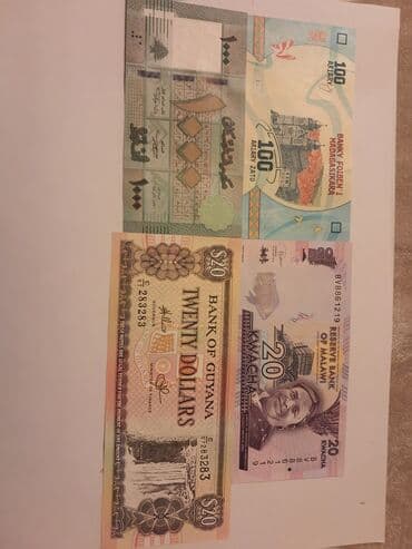 pullar: 1manatdan 5 manata kimiMəhsul: Dünyanın müxtəlif ölkələrinə aid paper — 9