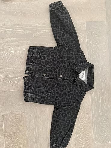 ZARA uşaq cins gödəkçə - Rəng: tünd boz/qara - Naxış: leopard print -