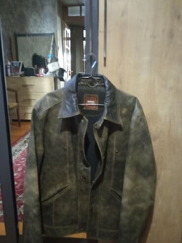 Plaşlar: HUGO BOSS kişi dəri gödəkcə - Material: qalın, təbii dəri — 8