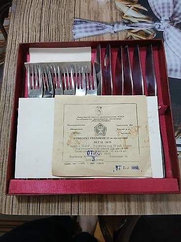 Masa qab-qacaq dəsti – sovet istehsalı, zərif ornamentli.1967-ci ilin — 9