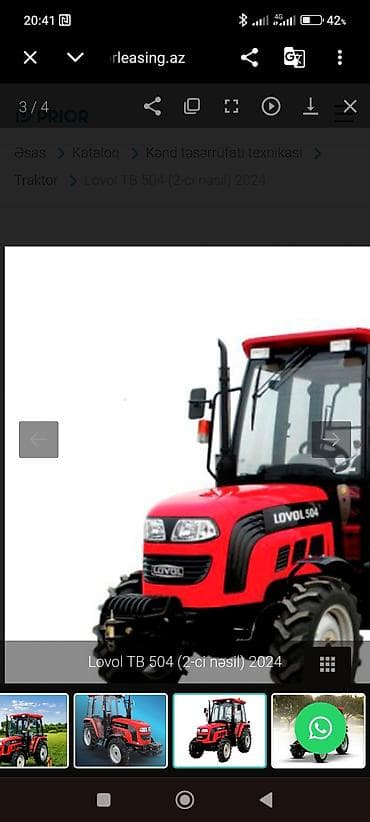 gelin masinlari: Lovol TB 504 (2-ci nəsil) traktor – 2020 aqirqatlarıa bir satılır — 1