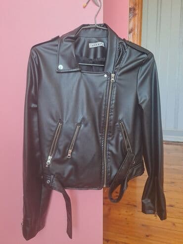 toxunma jaket modelleri: Dəri kurtka, Bershka, M — 1