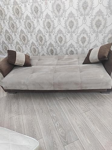 Divanlar: Çevrilən divan bazalı – bej/qəhvəyi rəng kombinasiya - 3 yerlik rahat — 2