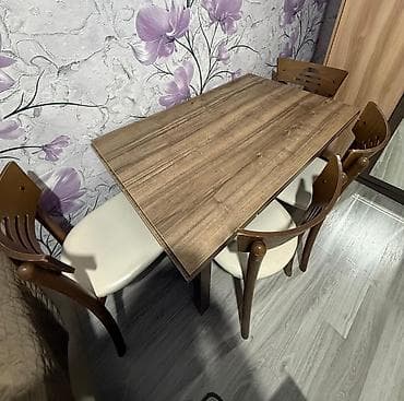 stol stul kafe ucun: Mətbəx üçün, Yeni, Açılmayan, Dördbucaq masa, 4 stul — 5