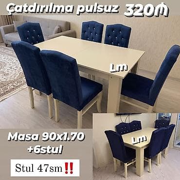 oturaca: Masa dəsti MASA +6 STULL💥 Masa bağlı: 90×1. 70:320₼ _________ — 1
