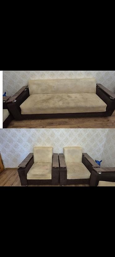 İşlənmiş, Divan, 2 kreslo, Bazalı, Açılan