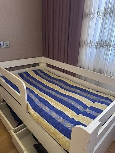 Uşaq mebeli: Oğlan və qız üçün, İşlənmiş, Çarpayı, Bazasız, Matras ilə, Siyirməli — 4
