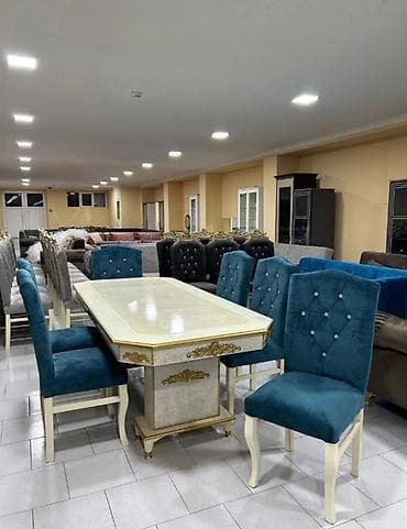 stull: Qonaq otağı üçün, Yeni, Açılmayan, Dördbucaq masa, 6 stul — 2