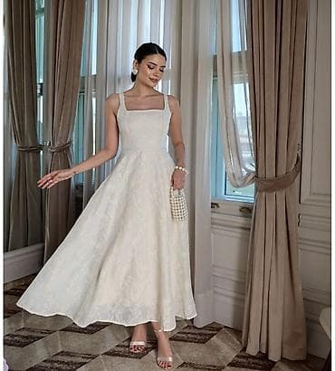 ağ donlar instagram: 70 m alınıb 1 defe geyinilib Şık krem rəngli uzun don - Model: kvadrat — 3